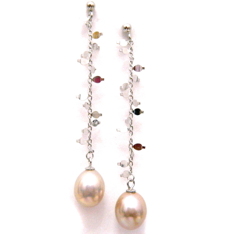 Peach/Pink Pearl Drop Earrings